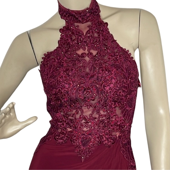 PromGirl Red Sleeveless Halter Mini Dress - Picture 6 of 12